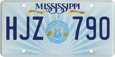 MS license plate HJZ790