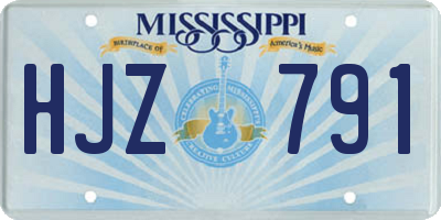 MS license plate HJZ791