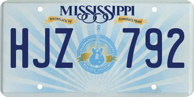 MS license plate HJZ792