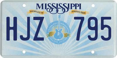 MS license plate HJZ795