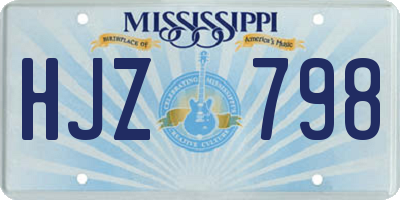 MS license plate HJZ798