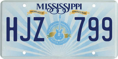 MS license plate HJZ799