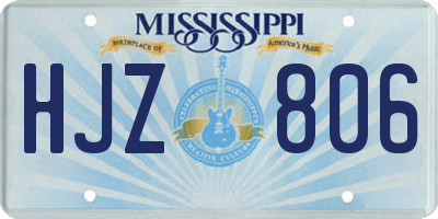 MS license plate HJZ806