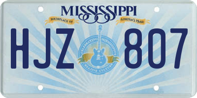 MS license plate HJZ807