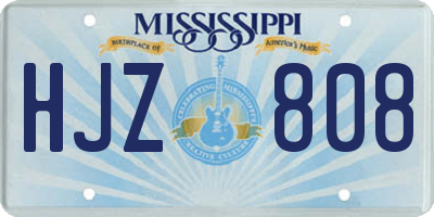 MS license plate HJZ808