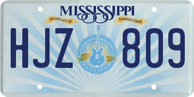MS license plate HJZ809