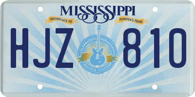 MS license plate HJZ810