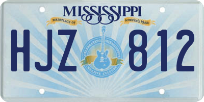 MS license plate HJZ812