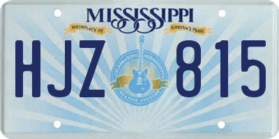 MS license plate HJZ815