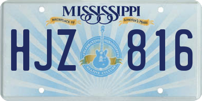 MS license plate HJZ816