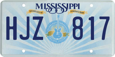 MS license plate HJZ817