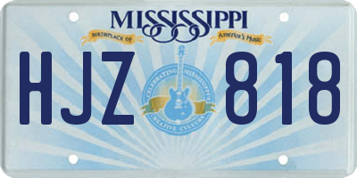 MS license plate HJZ818