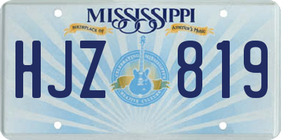 MS license plate HJZ819