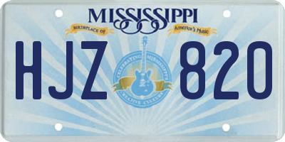 MS license plate HJZ820