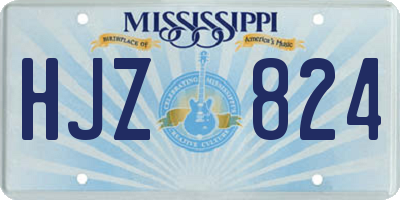 MS license plate HJZ824