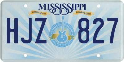 MS license plate HJZ827