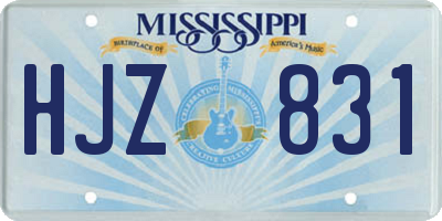 MS license plate HJZ831