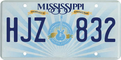 MS license plate HJZ832