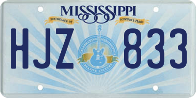 MS license plate HJZ833