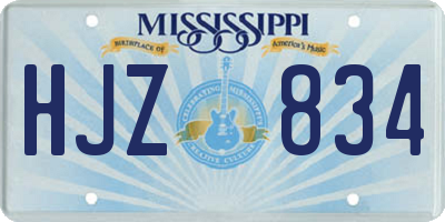 MS license plate HJZ834