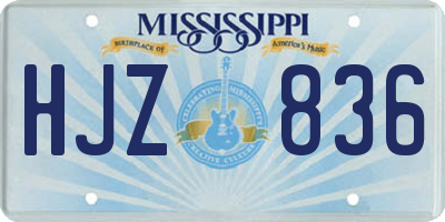 MS license plate HJZ836