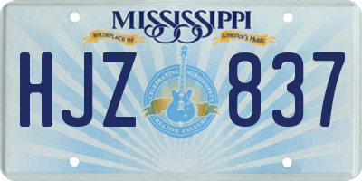 MS license plate HJZ837