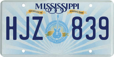 MS license plate HJZ839