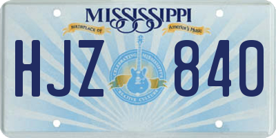 MS license plate HJZ840