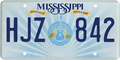 MS license plate HJZ842