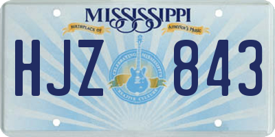 MS license plate HJZ843