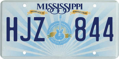 MS license plate HJZ844