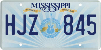 MS license plate HJZ845