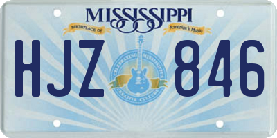 MS license plate HJZ846