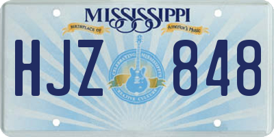 MS license plate HJZ848