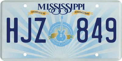 MS license plate HJZ849