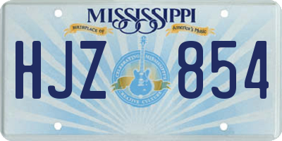 MS license plate HJZ854