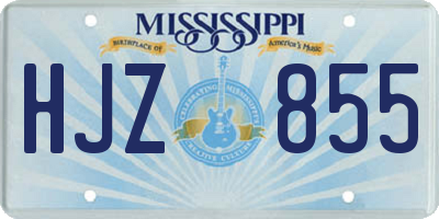 MS license plate HJZ855