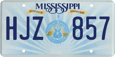 MS license plate HJZ857