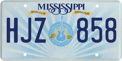 MS license plate HJZ858