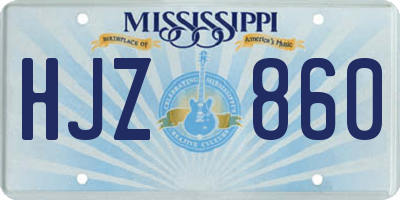 MS license plate HJZ860