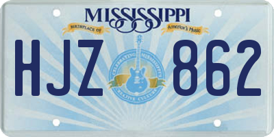 MS license plate HJZ862