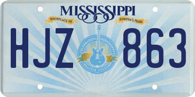 MS license plate HJZ863