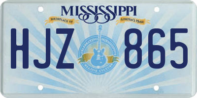 MS license plate HJZ865