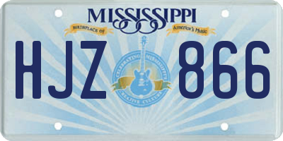 MS license plate HJZ866