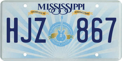 MS license plate HJZ867