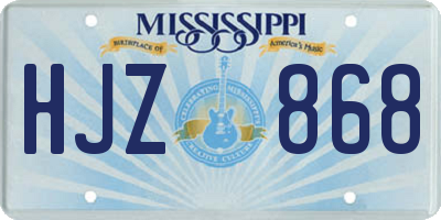 MS license plate HJZ868