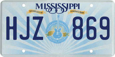MS license plate HJZ869