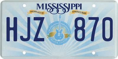 MS license plate HJZ870