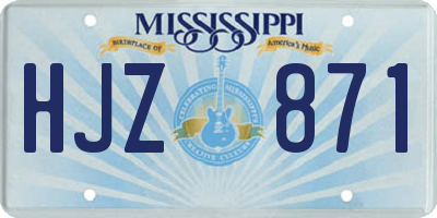 MS license plate HJZ871