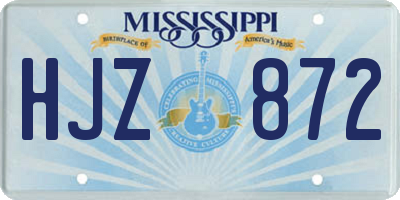 MS license plate HJZ872
